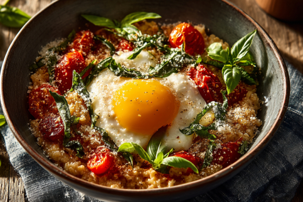 Забудьте про сладкую кашу! Готовлю овсянку с томатным соусом, пармезаном и яйцом. Это взрыв вкуса с утра