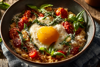 Забудьте про сладкую кашу! Готовлю овсянку с томатным соусом, пармезаном и яйцом. Это взрыв вкуса с утра