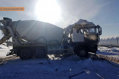В Бежаницком муниципальном округе девятого февраля спасли от огня автобетоносмеситель