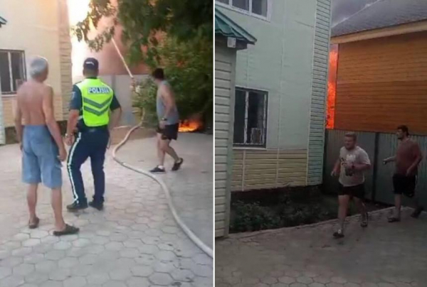 Двух детей спасли из горящего дома акмолинские полицейские