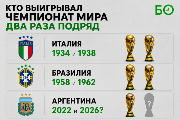 Аргентина претендует на&nbsp;второй подряд титул чемпиона мира &ndash; такого результата достигали только Италия и&nbsp;Бразилия