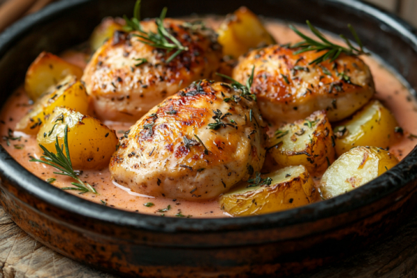 Никакого сыра, поливаю курицу с картошкой соусом из 2 ингредиентов: вкус и корочка &mdash; отвал башки