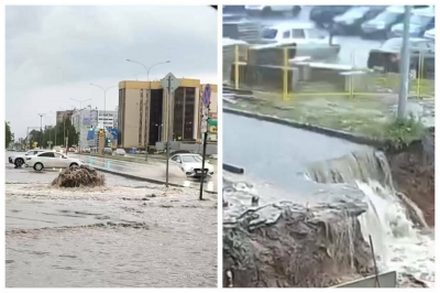 &laquo;Потоп и водопад&raquo;: крупную коммунальную аварию в Нижнекамске сняли на видео