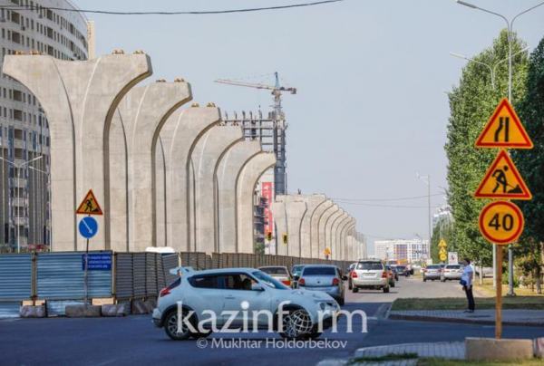 Из-за строительства LRT ограничено движение по улице Сыганак в Астане