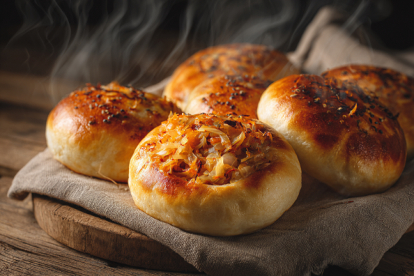 Быстрая и бюджетная выпечка: ватрушки с тушеной капустой &mdash; ужин за полчаса