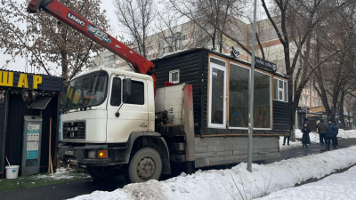 306 самовольно установленных торговых объектов и силомеров демонтировали в Алматы
