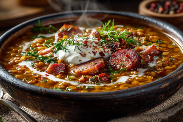 Такой суп хочется есть тоннами! Готовлю с чечевицей и ароматными копченостями